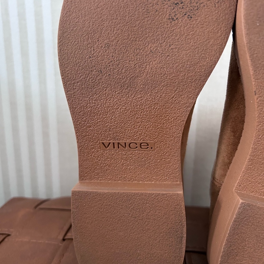 Vince Kegan Chestnut Brown Suede Water Repellent Chelsea Boots Women’s Size 6 - Picture 9 of 11